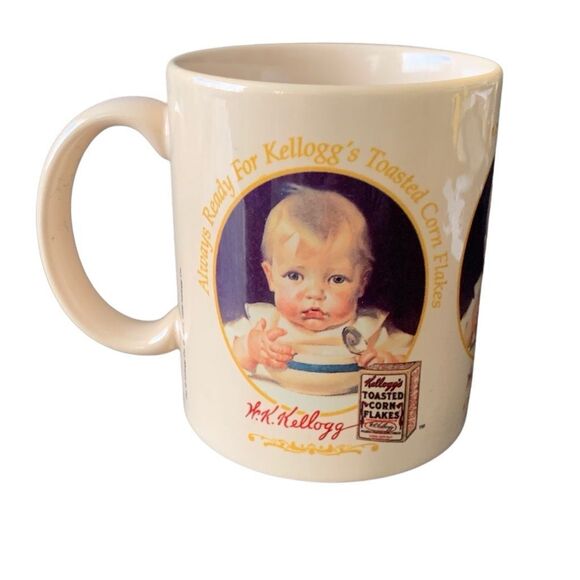 Vintage 1996 Kellogg’s Corn Flakes Baby Boy 1917 Art Mug A Nostalgic Addition - Picture 1 of 14